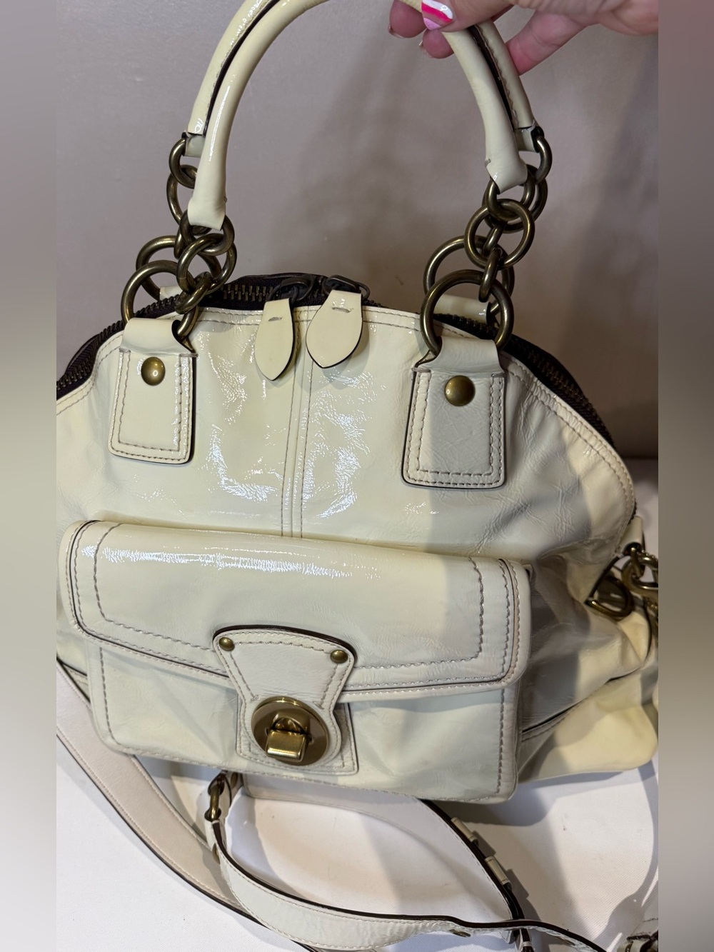 Coach Francine with Legacy Lining Brass Hardware Calf Leather 2008 12295 - Picture 2 of 11